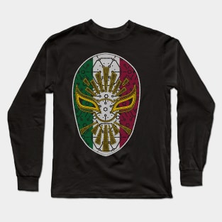 Tricolor Wrestling Mask Long Sleeve T-Shirt